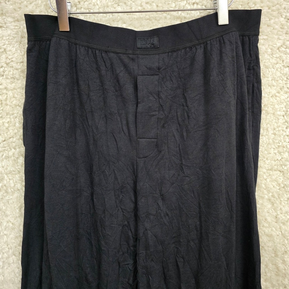 SKIMS Boyfriend Loose Pant Women Size M Onyx Black Modal Cotton Lounge‎ Pajamas - Picture 4 of 13